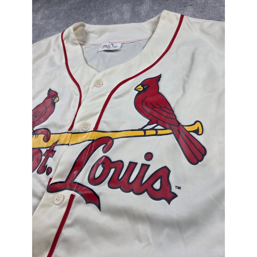St Louis Cardinals Baseball Jersey Lumiere Place Casino Cream Red Mens XL